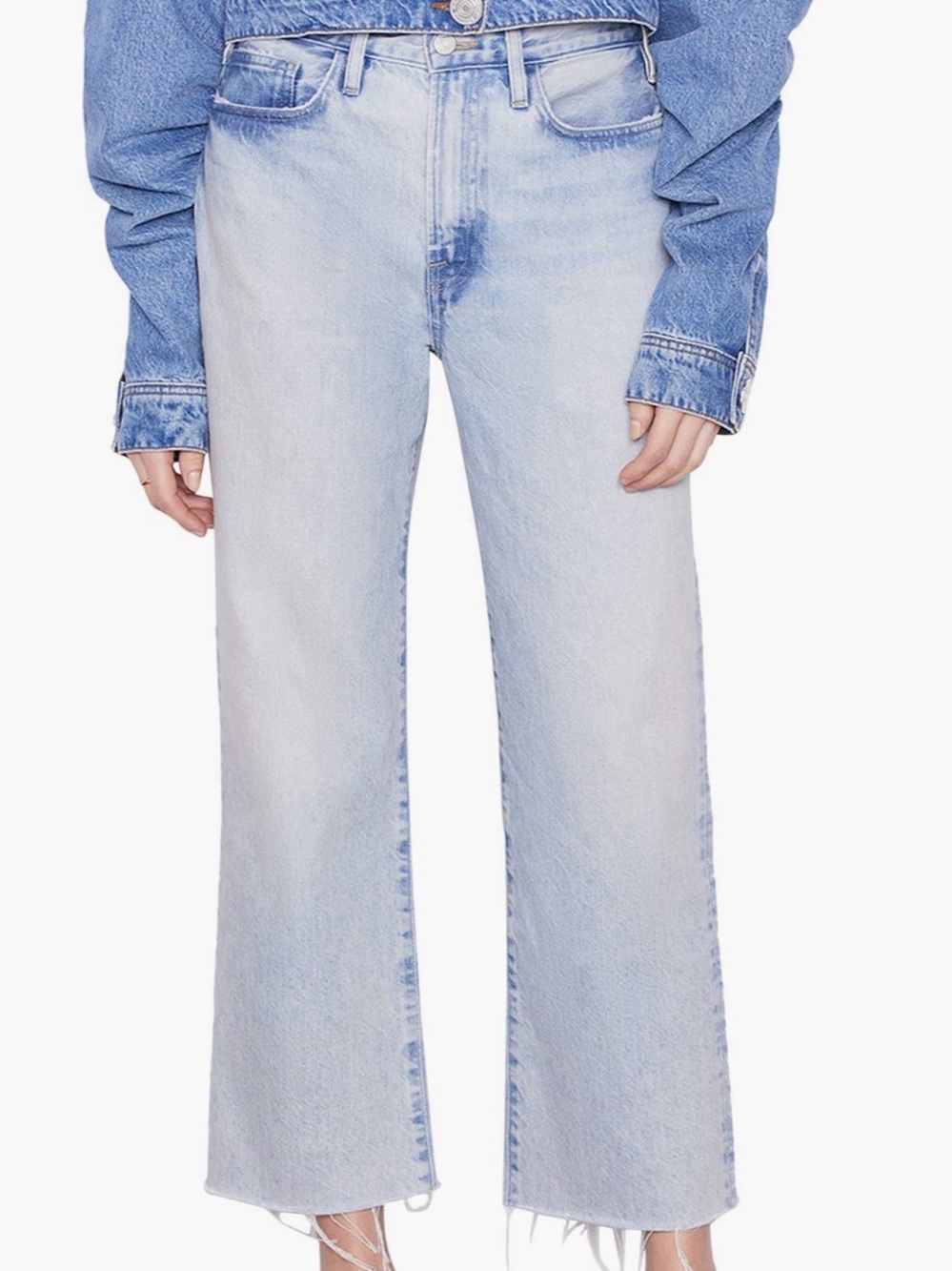 Frame Denim Light Blue Straight-Leg Jeans